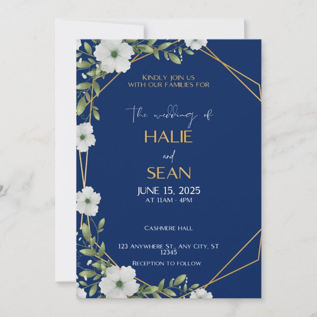 Einladungskarte für Hochzeiten von Schiffen und Go (Vorderseite)