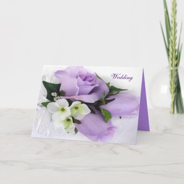 Einladungskarte für lila Rose (Vorderseite)