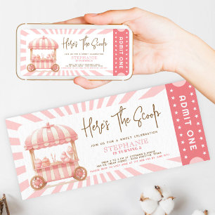 Einladungskarte für Rosa Eiscreme-Kindergeburtstag