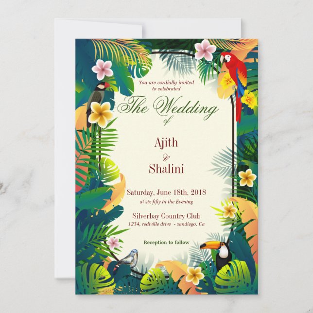 Einladungskarte für schöne Waldvögel (Vorderseite)