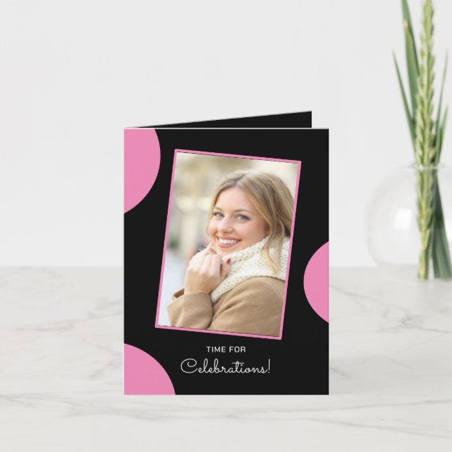 Einladungskarte für Schwarz-Rosa-Thema (Vorderseite)