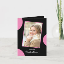 Einladungskarte für Schwarz-Rosa-Thema