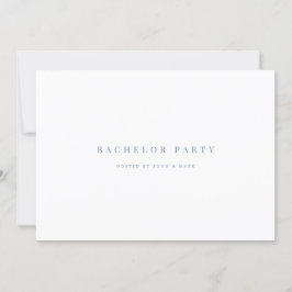 Einladungskarte für Script Blue & White Bachelor
