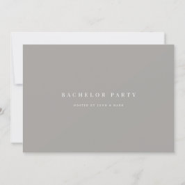 Einladungskarte für Script White & Gray Bachelor