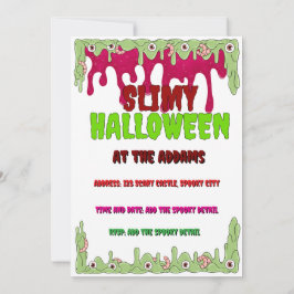 Einladungskarte für Slimy Halloween