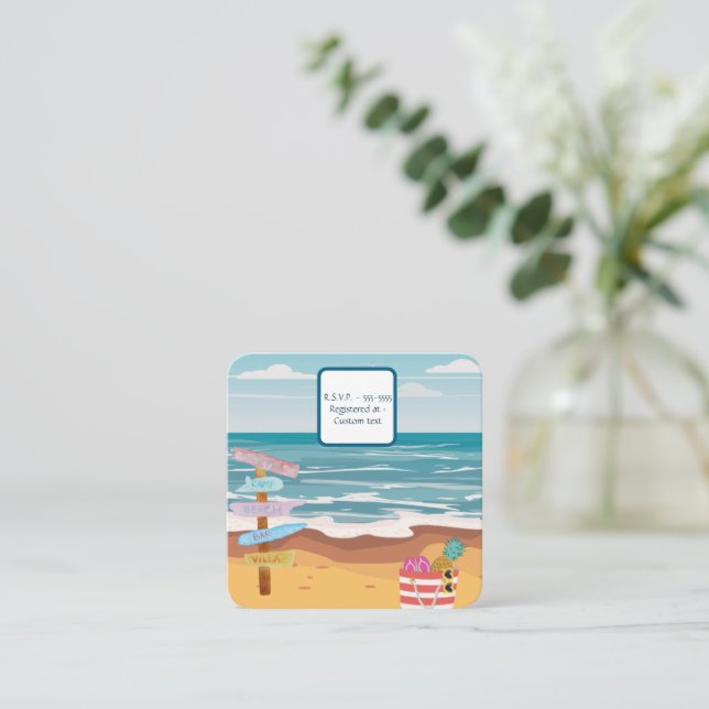 Einladungskarte für Twin Beach Baby (Stehend Vorderseite)