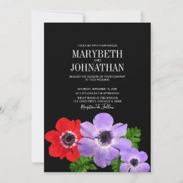 Einladungskarte für Wasserfarben-Anemone-Blumenzeh