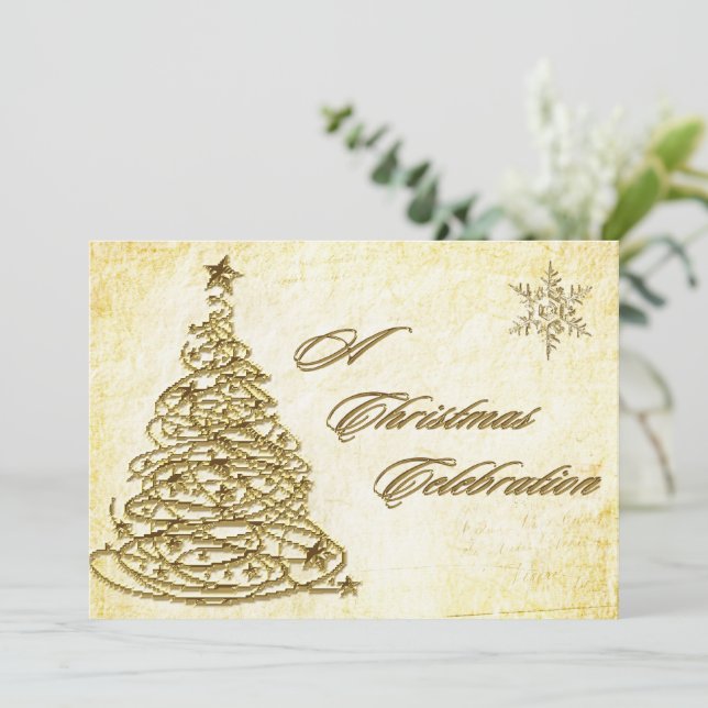 Einladungskarte für Weihnachten (Stehend Vorderseite)