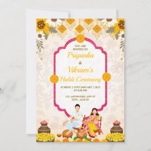 Einladungskarte Haldi Night, Maiyan Card