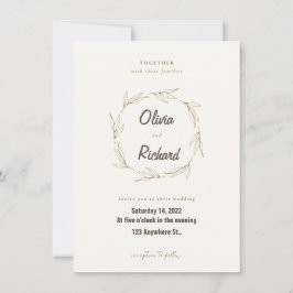 Einladungskarte Hochzeit Save the Date Beige Minim