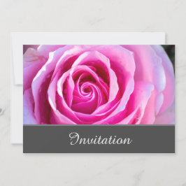 Einladungskarte mit rosa Rose