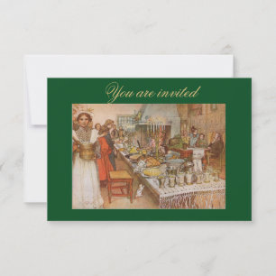 Einladungskarte Weihnachten Abend Carl Larsson 190