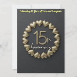 Einladungskarte zum 15. Hochzeitstag