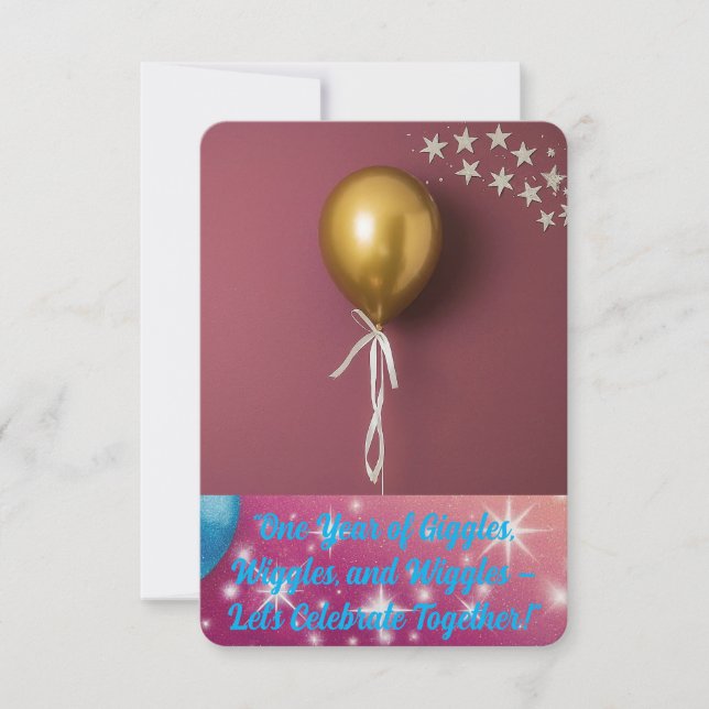 Einladungskarte zum 1. Geburtstag. (Vorderseite)