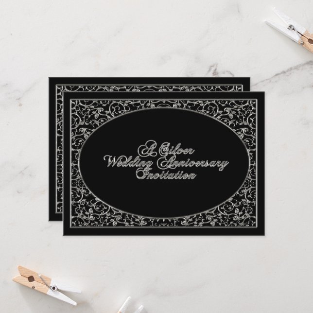 Einladungskarte zum 25. Hochzeitstag (Vorderseite/Rückseite Beispiel)