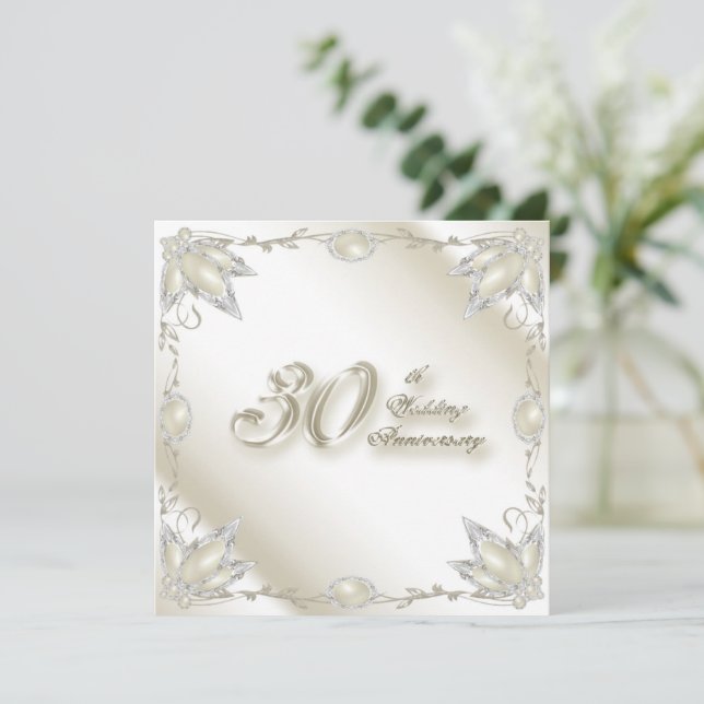 Einladungskarte zum 30. Hochzeitstag (Stehend Vorderseite)