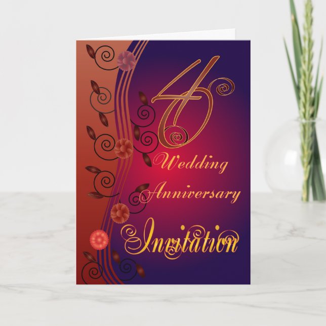 Einladungskarte zum 40. Hochzeitstag (Vorderseite)
