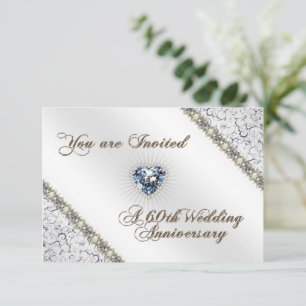 Einladungskarte zum 60. Geburtstag der Hochzeit