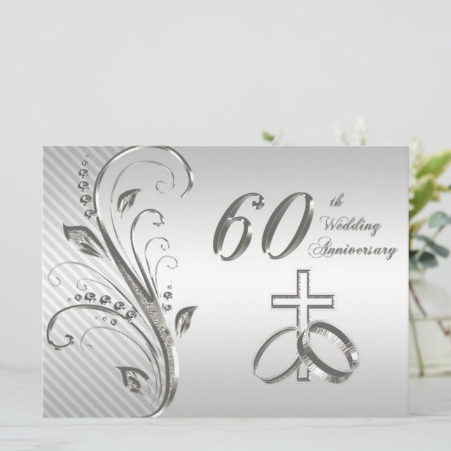 Einladungskarte zum 60. Hochzeitstag (Stehend Vorderseite)