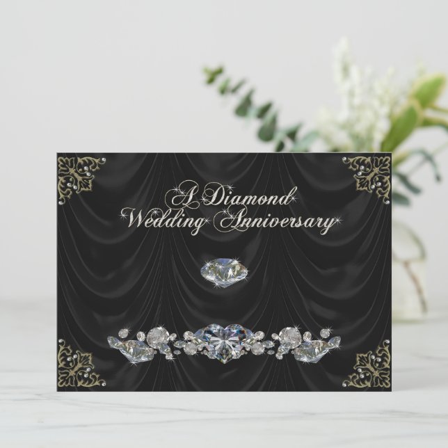 Einladungskarte zum 60. Hochzeitstag (Stehend Vorderseite)