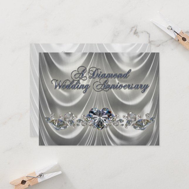 Einladungskarte zum 60. Hochzeitstag (Vorderseite/Rückseite Beispiel)