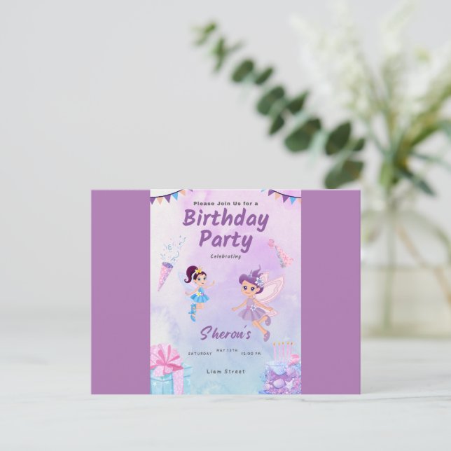 Einladungskarte zum Geburtstag (Stehend Vorderseite)