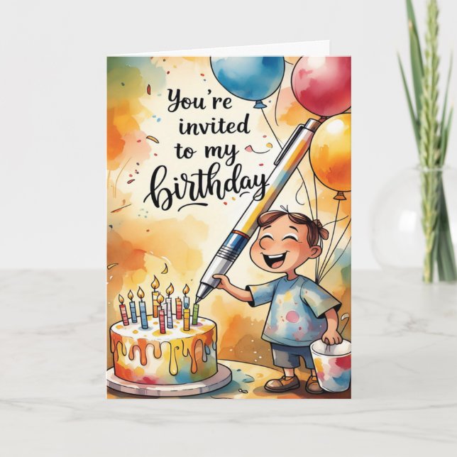 Einladungskarte zum personalisierten Geburtstag (Vorderseite)