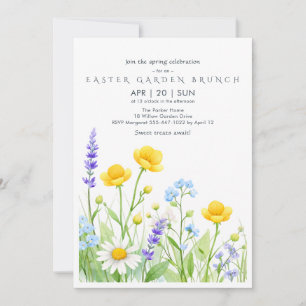 Einladungskarte zum Wildblumen-Oster-Gartenbrunch