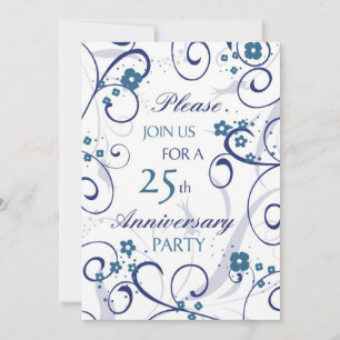 Einladungskarte zur 25-Jahr-Feier von Blue Swirls