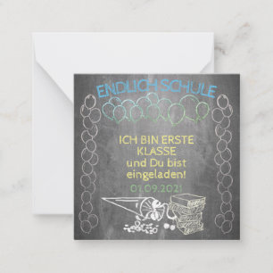 Einladungskarte zur Einschulung im Tafelstil