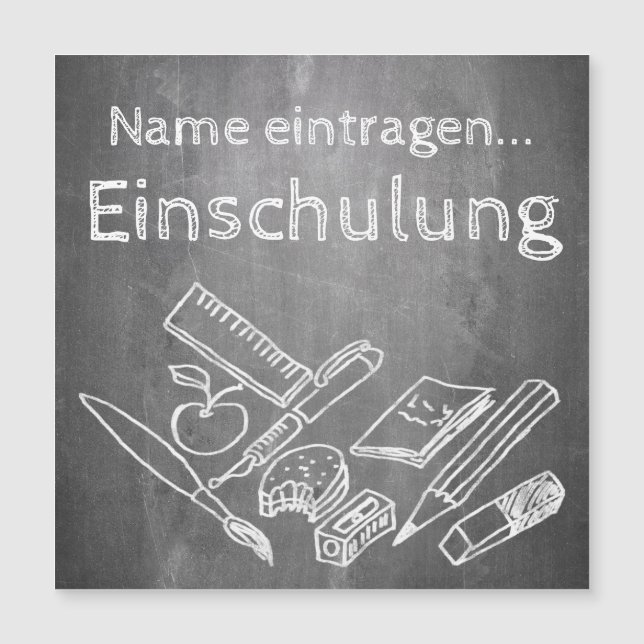 Einladungskarte zur Einschulung im Tafelstil 002 (Vorderseite)