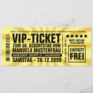 Einladungskarten 50. Geburtstag VIP Einladung