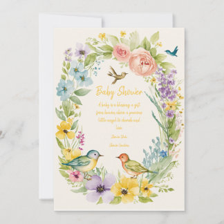Einladungskarten für Babydusche Blume