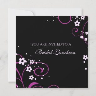 Einladungskarten für Rosa und Schwarz Bridal Lunch