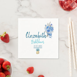 Einladungspapier zum Blauen Brautparty Serviette