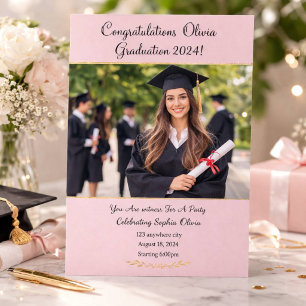 EINLADUNGSPINNEN DER CUSTOM FOTO GRADUATION PARTY SAVE THE DATE
