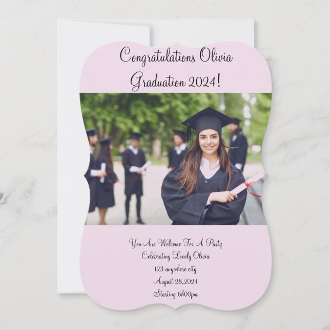 EINLADUNGSPINNEN DER CUSTOM FOTO GRADUATION PARTY SAVE THE DATE (Vorderseite)