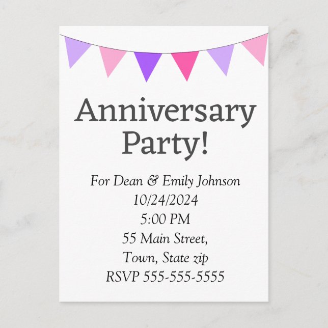 Einladungspostkarte (Vorderseite)