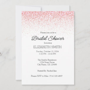 Einladungstablett Rosa Glitter Brautdusche Einladung