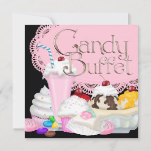 Einladungsvorlage für Candy Buffet Party Einladung
