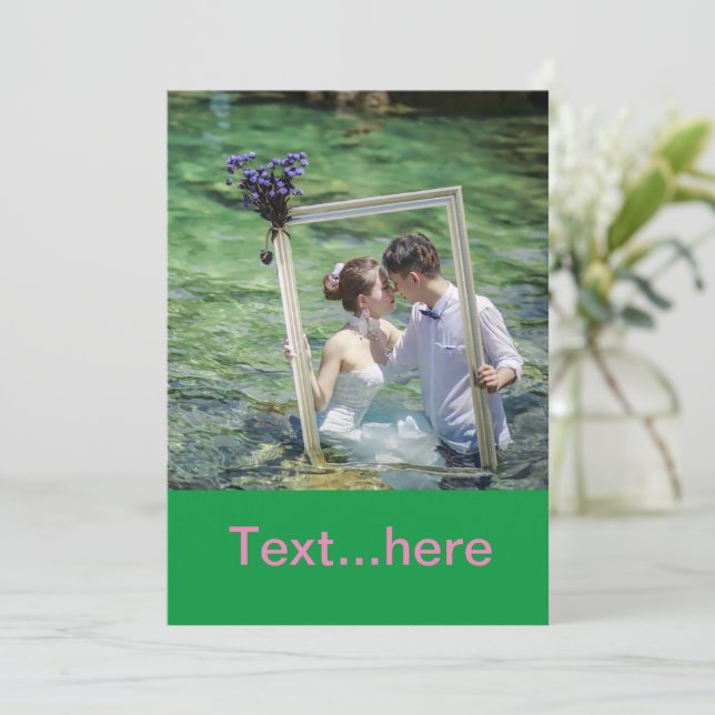 Einladungsvorlage für Hochzeitkarten Einladung (Stehend Vorderseite)