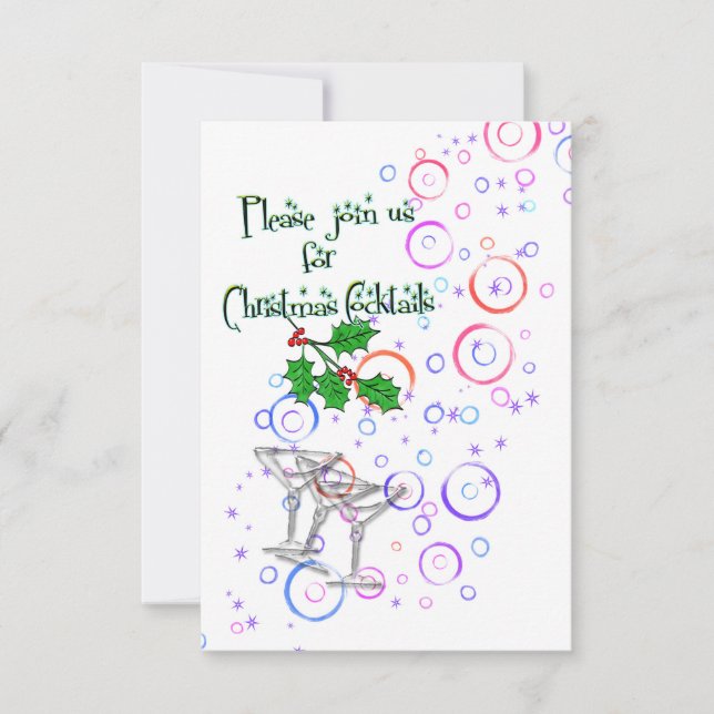 Einladungsweihnachtscocktails Einladung (Vorderseite)