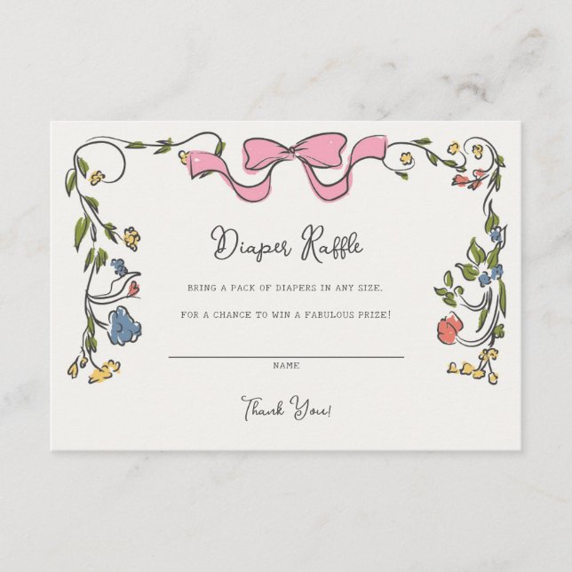 Einlegen des Whimsical Floral Diaper Begleitkarte (Vorderseite)