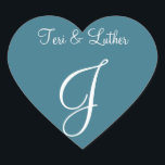 Einleitung von Teal Blue Names Herz-Aufkleber<br><div class="desc">Maßgeschneiderte Siegel für Hochzeitsmonogramme - Sehen sich Ihre selbst engagierten Damen manchmal an: Wie hoch ist der neue Preis für Monogramme? Diese kleinen und personalisierbaren Einladungs-Siegel sind perfekt,  um Ihnen zu danken Monogramm Hochzeit zusätzlich zu anderen Hochzeitsauflagen. - Zugang zu Ihren Hochzeitsprogrammen - Namensinitialen Einladung für Hochzeitsmonogramme und -namen</div>