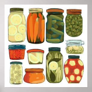 Einmachen von Vorratsküchen-Pickles Poster