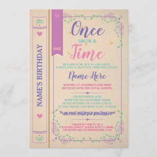 Einmal auf der Geschichte Buch Geburtstag lädt ein Einladung