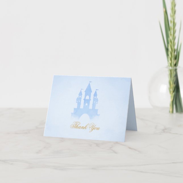 Einmal auf der Messe Burg Babydusche Dankeskarte (Vorderseite)