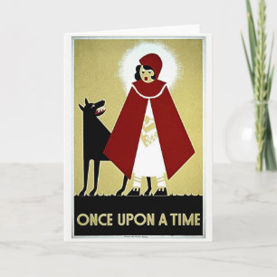 Einmal auf einem Zeitplakat, Red Riding Hood und W Dankeskarte