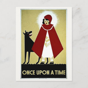 Einmal auf einem Zeitplakat, Red Riding Hood und W Postkarte