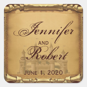 Einmal auf Hochzeit Umschlag Aufkleber